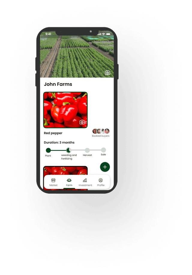 Farm management phone mockup